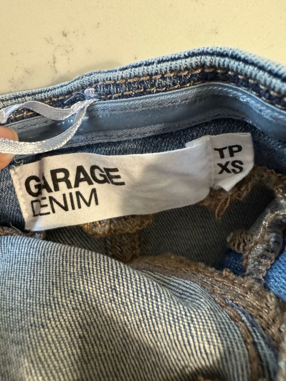 Garage Denim Strapless Mini Dress XS Tube Bodycon Y2K - Picture 7 of 8